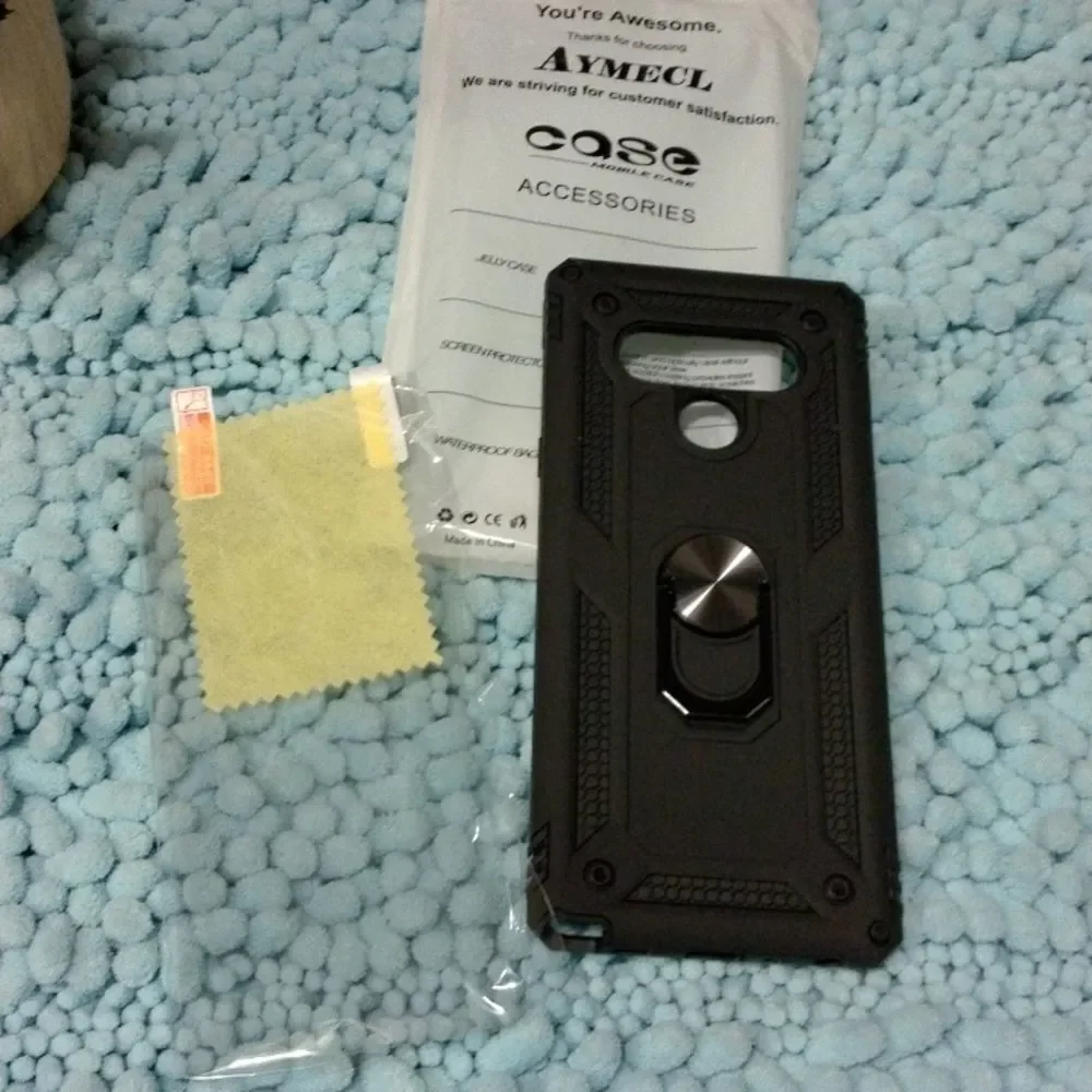 NWT Black Aymecl Case for LG Stylo 6. With Screen Protector.
